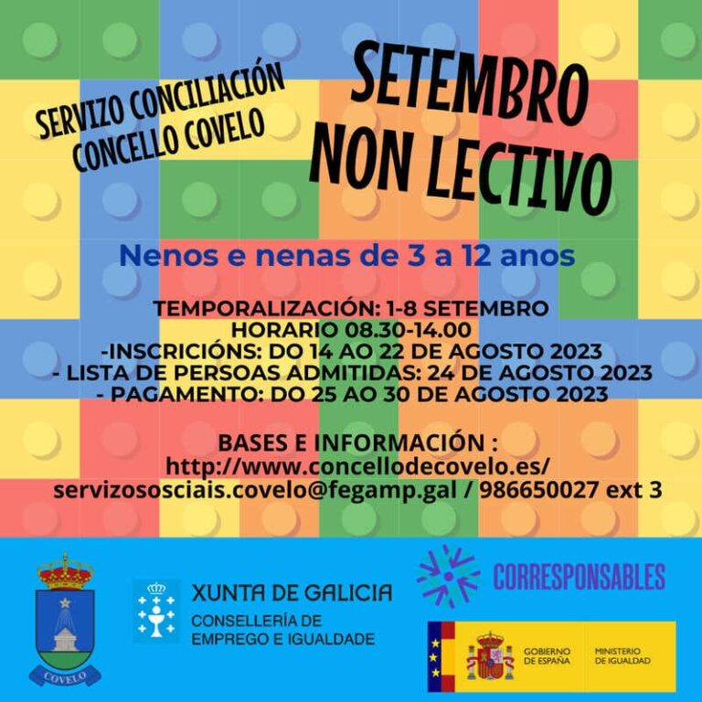 O Concello de Covelo ofrece apoio ás familias para conciliar a primeira semana de setembro
