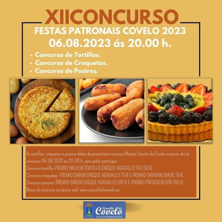 Chega o décimo segundo concurso gastronómico Festas Patronais de Covelo