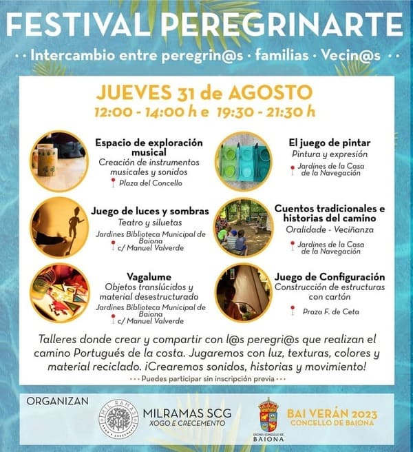 Baiona organiza mañá xoves “Peregrinarte”, o primeiro festival peregrino