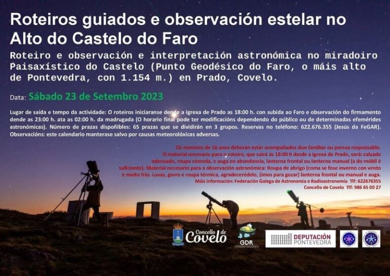 Xornada de observación estelar no Castelo do Faro en Covelo