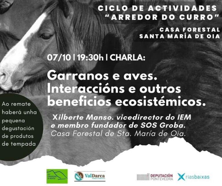 Charla divulgativa sobre a relación entre garranos e aves o 7 de outubro na Casa Forestal de Oia