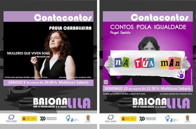 O Multiusos Mercado de Sabarís acollerá o proximo fin de semana os contacontos da programación «Baiona Lila 8M»