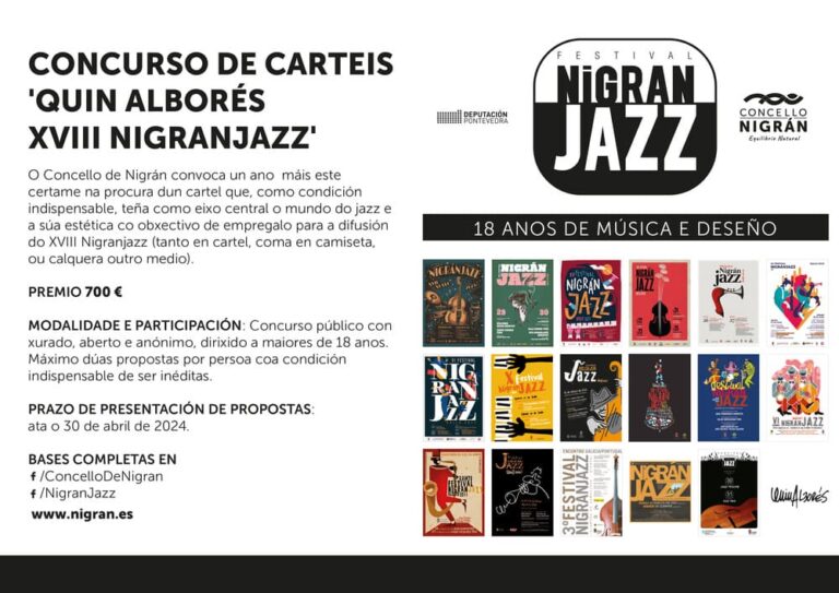 Nigrán convoca un novo concurso de carteis ‘Nigranjazz-Quin Alborés elevando o premio aos 700 euros
