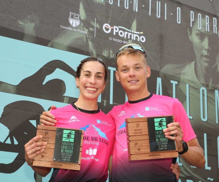 Romaric Forques e Natalia Castro, gañadores do IX Tríatlon Concello do Porriño