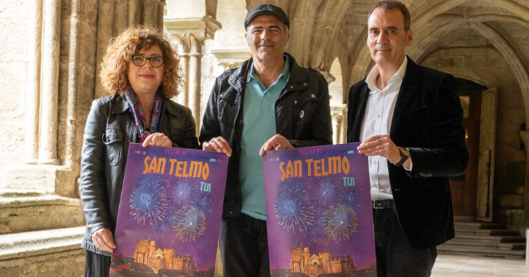 Fogos artificiais e a Catedral de Tui, protagonistas do cartel das Festas de San Telmo